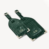 Set of 2 Luggage Tags Evergreen Patent Croc