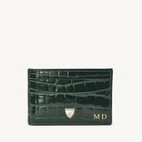 Slim Credit Card Holder Evergreen Patent Croc