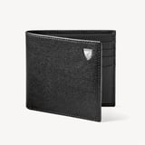8 Card Billfold Wallet Black Saffiano & Smooth Black