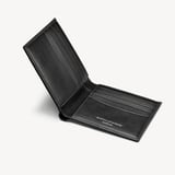 8 Card Billfold Wallet Black Saffiano & Smooth Black