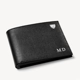 8 Card Billfold Wallet Black Saffiano & Smooth Black