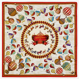 Hot Air Balloon Silk Scarf Red Pure Silk