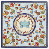 Hot Air Balloon Silk Scarf Navy Pure Silk