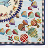 Hot Air Balloon Silk Scarf Navy Pure Silk
