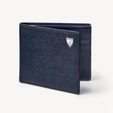 8 Card Billfold Wallet Navy Saffiano & Smooth Navy