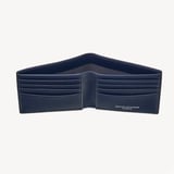 8 Card Billfold Wallet Navy Saffiano & Smooth Navy