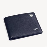 8 Card Billfold Wallet Navy Saffiano & Smooth Navy