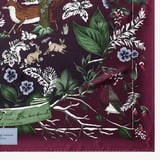 Woodland Silk Scarf Burgundy Pure Silk