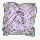 Ombre 'A' Floral Silk Scarf English Lavender Pure Silk