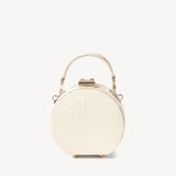 Micro Hat Box Ivory Patent Croc