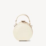 Micro Hat Box Ivory Patent Croc