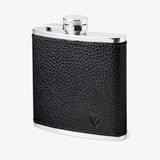 Classic 5oz Leather Hip Flask Black Pebble
