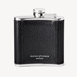 Classic 5oz Leather Hip Flask Black Pebble