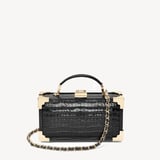 Trinket Box Deep Shine Black Small Croc