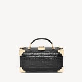 Trinket Box Deep Shine Black Small Croc