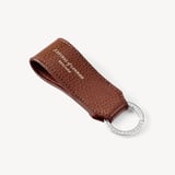Small Leather Loop Keyring Tobacco Pebble