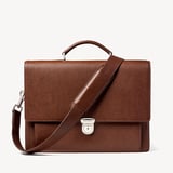 City Leather Briefcase Tobacco Pebble
