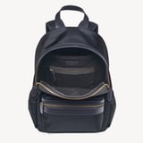 Men's Backpack Navy Nylon Canvas with Leather Trim