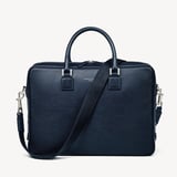 Mount Street Laptop Briefcase Navy Pebble