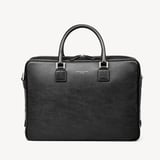Mount Street Laptop Briefcase Black Pebble
