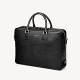 Mount Street Laptop Briefcase Black Pebble