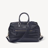 Men's Weekend Bag Navy Nylon Canvas with Leather Trim