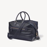 Men's Weekend Bag Navy Nylon Canvas with Leather Trim