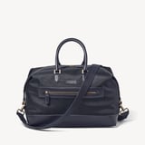 Men's Weekend Bag Navy Nylon Canvas with Leather Trim