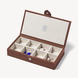 Men's Cufflink Box Tobacco Pebble