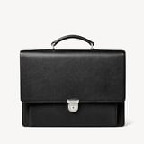 City Leather Briefcase Black Pebble
