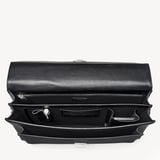 City Leather Briefcase Black Pebble