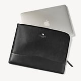 City Leather Folio Case Black Pebble