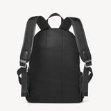 Men's Backpack Black Nylon Canvas with Leather Trim