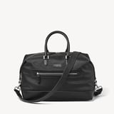 Men's Weekend Bag Black Nylon Canvas with Leather Trim