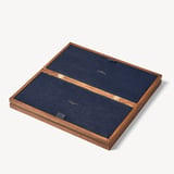 Foldable Wooden Chess Set Pine Wood with Navy Pebble