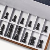 Foldable Wooden Chess Set Pine Wood with Navy Pebble
