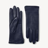 Women's Cashmere Lined Leather Gloves Navy Nappa