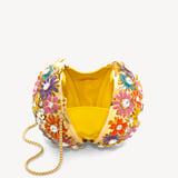 Embellished Floral Clutch Multi Coloured Enamel