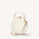 Micro Hat Box Deep Shine Ivory Small Croc
