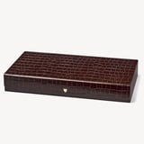 Grand 17-inch Backgammon Set Deep Shine Amazon Brown Croc