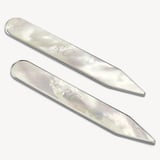 Aspinal Sterling Silver Collar Stiffeners Mother of Pearl & Rhodium Silver Plated