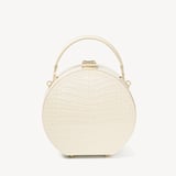 Hat Box Ivory Patent Croc