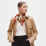 Hot Air Balloon Silk Scarf Red Pure Silk