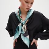 Robin Silk Scarf Teal Pure Silk