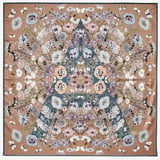 Botanical 'A' Silk Scarf Latte Pure Silk