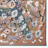 Botanical 'A' Silk Scarf Latte Pure Silk