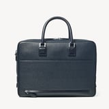 Mount Street Laptop Briefcase  Navy Saffiano