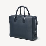 Mount Street Laptop Briefcase  Navy Saffiano