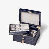 Medium Heirloom Jewellery Box Deep Shine Navy Small Croc