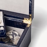 Medium Heirloom Jewellery Box Deep Shine Navy Small Croc